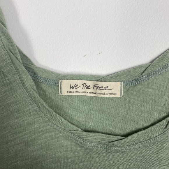 We The Free Extra Small XS Olive Green Sleeveless Pearl Tank Top Boxy Oversized - Picture 3 of 4